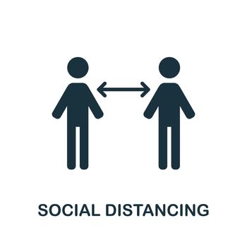 Social Distancing icon. Black sign from lockdown collection. Creative Social Distancing icon for web design, templates and infographics.