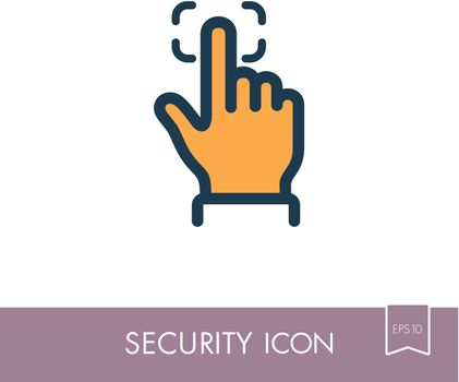 Fingerprint scanning line icon. Biometrics concept. Security sign. Graph symbol for your web site design, logo, app, UI. Vector illustration, EPS10.