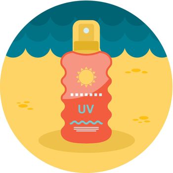 Sun Cream in Spray flat icon, vector illustration eps 10