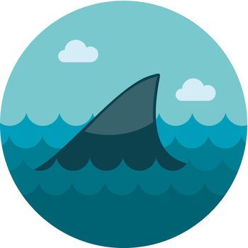 Shark fin flat icon, vector illustration eps 10
