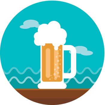 Beer Mug vector icon. Beach. Summer. Summertime. Holiday. Vacation, eps 10