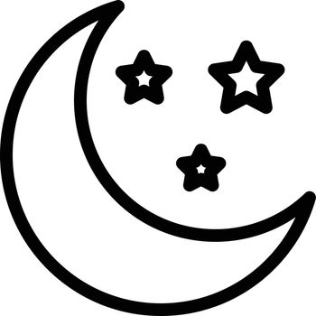 moon Vector illustration on a transparent background. Premium quality symbols. Stroke vector icon for concept and graphic design.