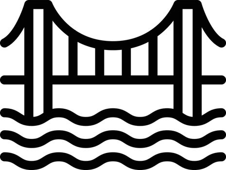 river vector thin line icon