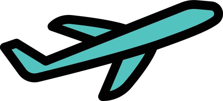 airplane vector colour line icon