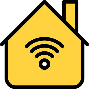 house vector colour line icon
