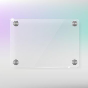 Transparent Realistic Blank Glass Plate. EPS10 Vector
