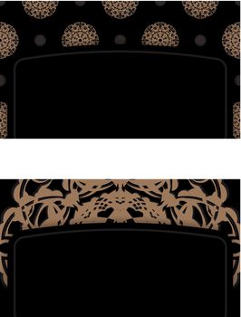 Black business card with luxurious brown ornaments for your personality.