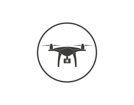 Vector illustration, flat design. Drone quadcopter icon