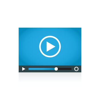 Play icon vector. Play video illustration in flat style.
