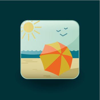 Vector app icons summer web eps 10