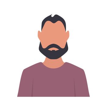 Avatar of a man with a beard. Guy with a beard in a flat style. Vector.