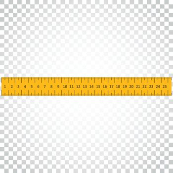 Yellow ruler. Instrument of measurement vector illustration. Simple business concept pictogram on isolated background.