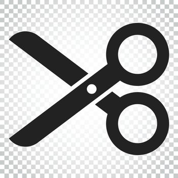 Scissors flat icon. Scissor vector illustration. Simple business concept pictogram on isolated background.