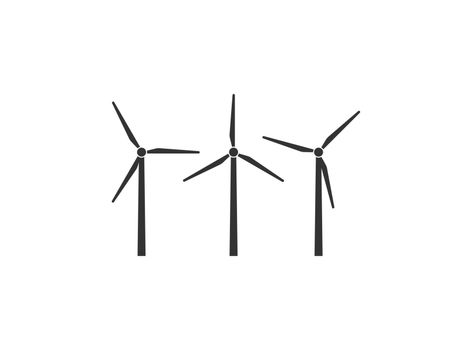 Vector illustration, flat design. Wind energy, wind turbine icon.