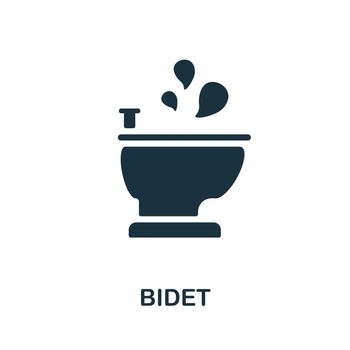 Bidet icon. Black sign from bathroom collection. Creative Bidet icon for web design, templates and infographics.
