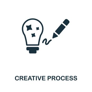 Creative Process icon. Black sign from creative learning collection. Creative Creative Process icon for web design, templates and infographics.