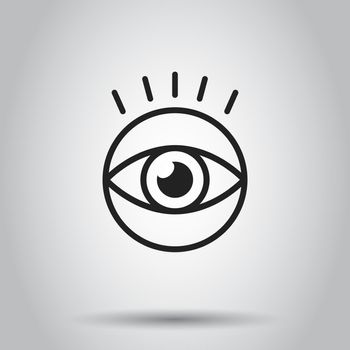 Simple eye icon. Vector illustration on isolated background. Business concept eyesight eye pictogram.