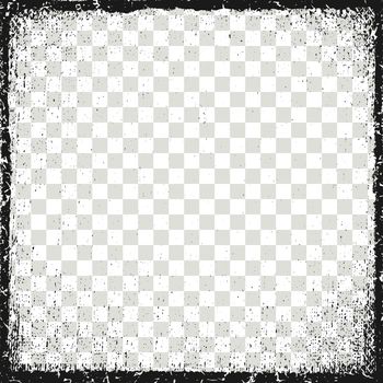 Vector illustration. Frame for image. Grunge, dirt effect, distress texture, black border isolated on the transparent background.
