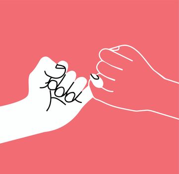 pinky swear promise hand vector background