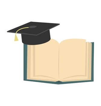 Graduation Cap with Book vector eps10