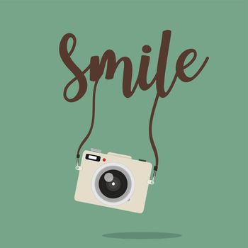 Design camera mini with  Smile vector eps10