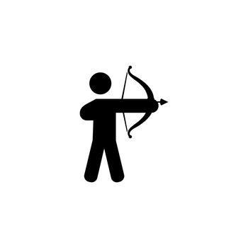 Archer. Flat Vector Icon illustration. Simple black symbol on white background. Archer sign design template for web and mobile UI element
