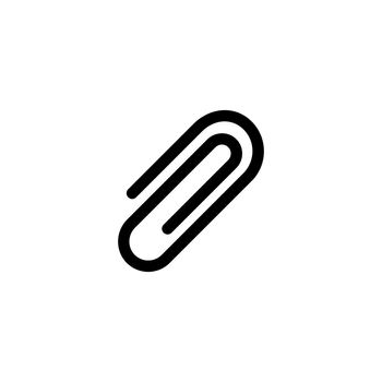 Paper Clip. Flat Vector Icon illustration. Simple black symbol on white background. Paper Clip sign design template for web and mobile UI element