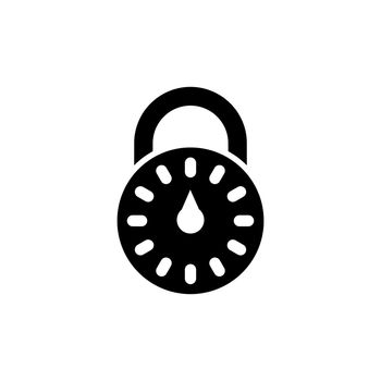 Combination Lock, Password Code Padlock. Flat Vector Icon illustration. Simple black symbol on white background. Combination Lock, Password Padlock sign design template for web and mobile UI element