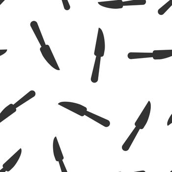 Knife restaurant icon seamless pattern background. Dinner equipment vector illustration. Scalpel symbol pattern.