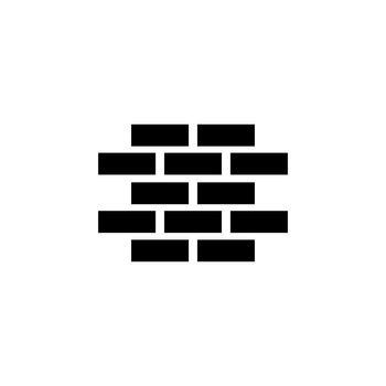 Wall Brick. Flat Vector Icon. Simple black symbol on white background
