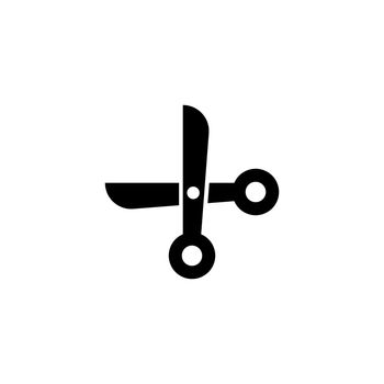 Scissors. Flat Vector Icon. Simple black symbol on white background