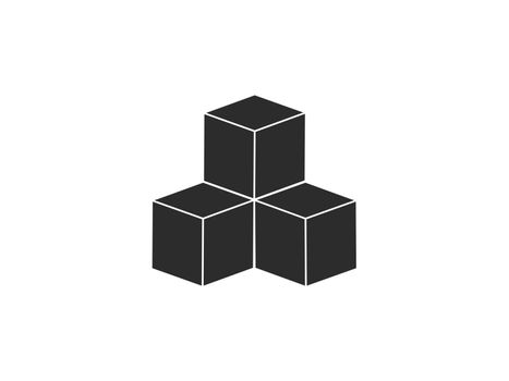 Vector illustration, flat design. Box cube icon