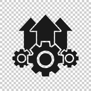 Operation project icon in transparent style. Gear process vector illustration on isolated background. Technology produce business concept.