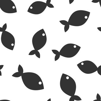 Fish sign icon seamless pattern background. Goldfish vector illustration on white isolated background. Seafood business concept.