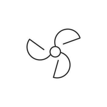 fan icon, ventilator outline, turbine symbol for web and mobile phone in outline style
