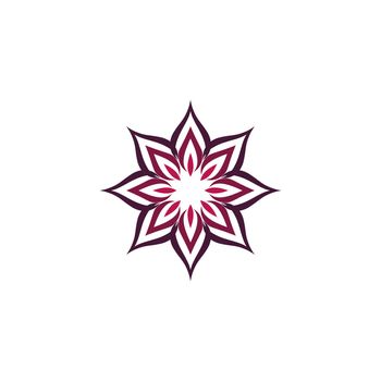 Beautiful flower or star decoration vector logo icon. elegant nature symbol. Stock Vector illustration