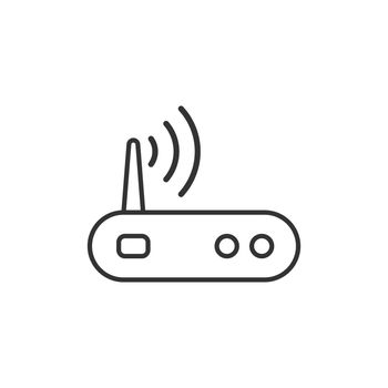 Wifi router icon in flat style. Broadband vector illustration on white isolated background. Internet connection business concept.