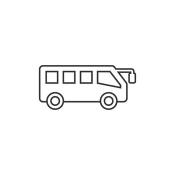 Bus icon in flat style. Coach vector illustration on white isolated background. Autobus vehicle business concept.