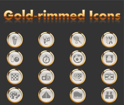 leisure gold-rimmed icons for your creative ideas