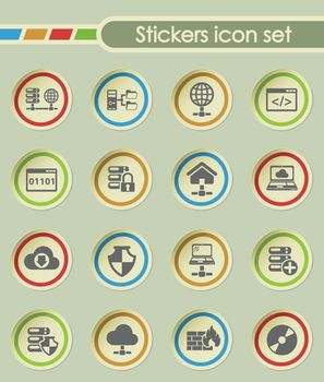 hosting provider round sticker icons for your creative ideas