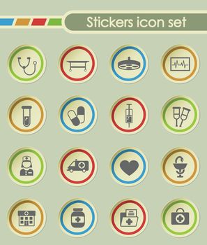 medicine round sticker icons for your creative ideas