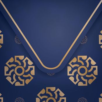 Visiting business card in dark blue with greek gold ornaments for your business.