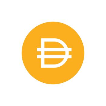 DAI Coin icon isolated on white background.