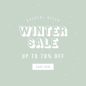 Special offer winter sale banner template. Minimal square banner template for social media post.