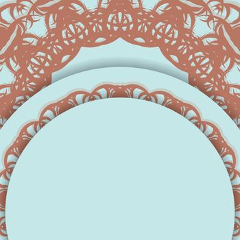 Flyer in aquamarine color with luxurious coral ornament for your congratulations.