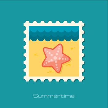Starfish flat stamp, vector illustration eps 10