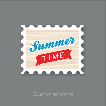 Inscription Summertime stamp. Great summer gift card. Summer. Beach. Vacation, eps 10