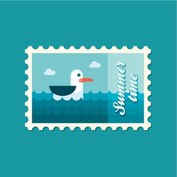 Seagull flat stamp, vector illustration eps 10