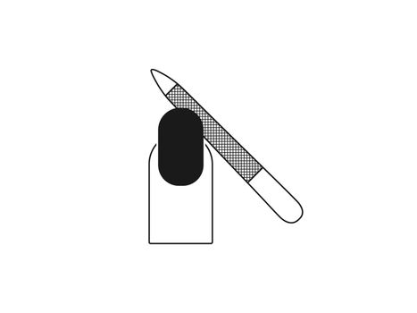 Vector illustration, flat design. Nail file nail icon