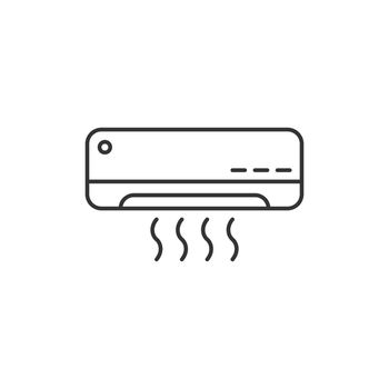Conditioner icon in flat style. Cooler vector illustration on white isolated background. Cold climate business concept.